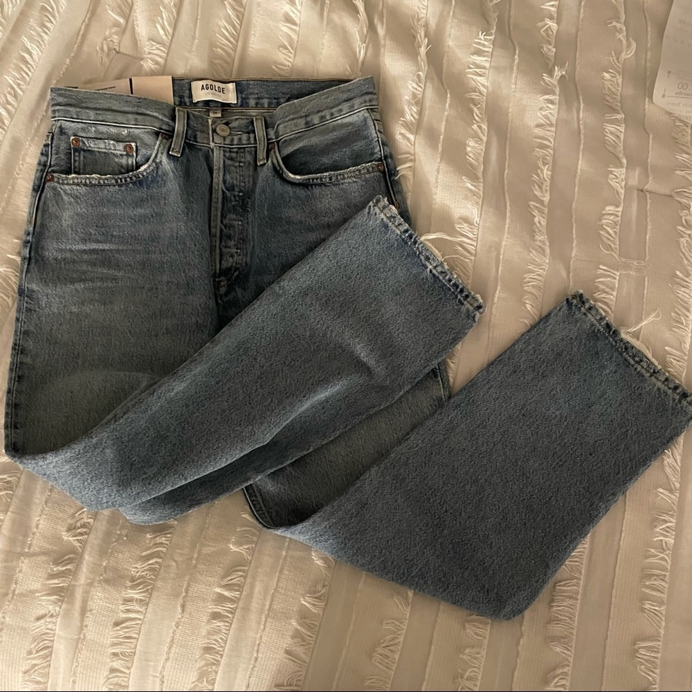 NWT Agolde Lana Crop Mid Rise Vintage Straight Jeans in Cornerstone Size 26 - Picture 8 of 8